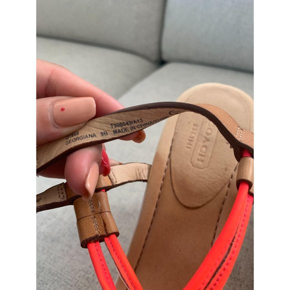 COACH Georgian Neon Cork Wedges Sz 9 - Picture 10 of 10